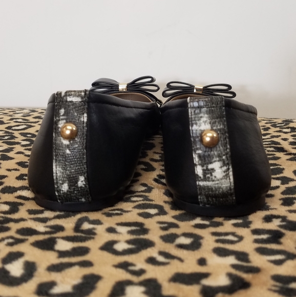 Jessica Simpson Flats Ballet Bow Gold Trim 7.5 - Picture 4 of 8